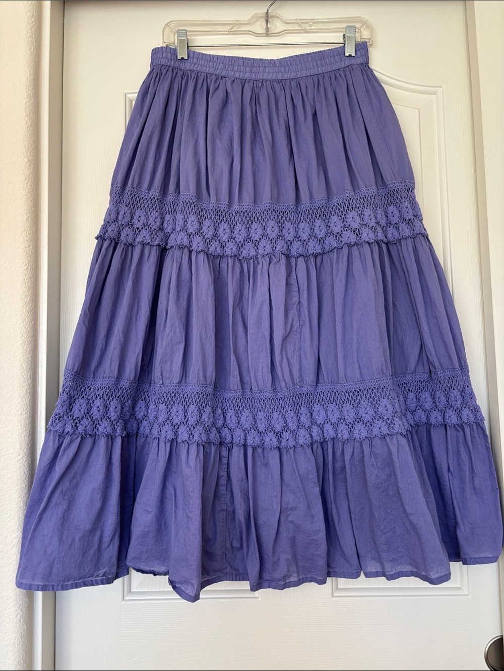 FA Lavender Crochet-Tier Maxi Skirt
